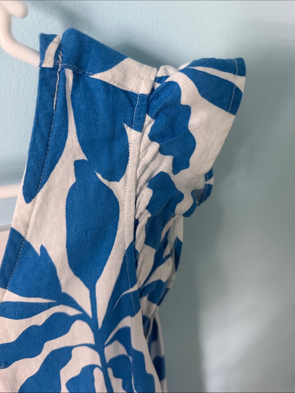 Rachel Zoe Blue and White Leaf-Print Mini Dress Size M NWT - Picture 6 of 6